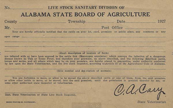 Historic livestock certification image