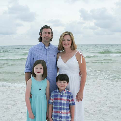 Travis Wagner and his wife, Stephanie, daughter, Natalie, and son, Reade.