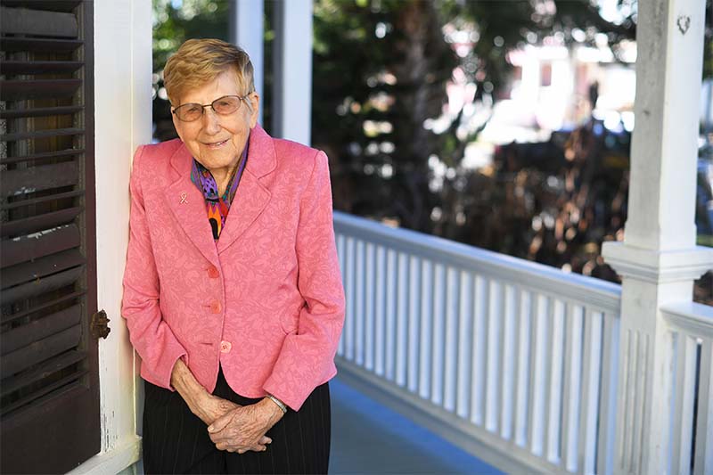 Dr. Pennings on her porch