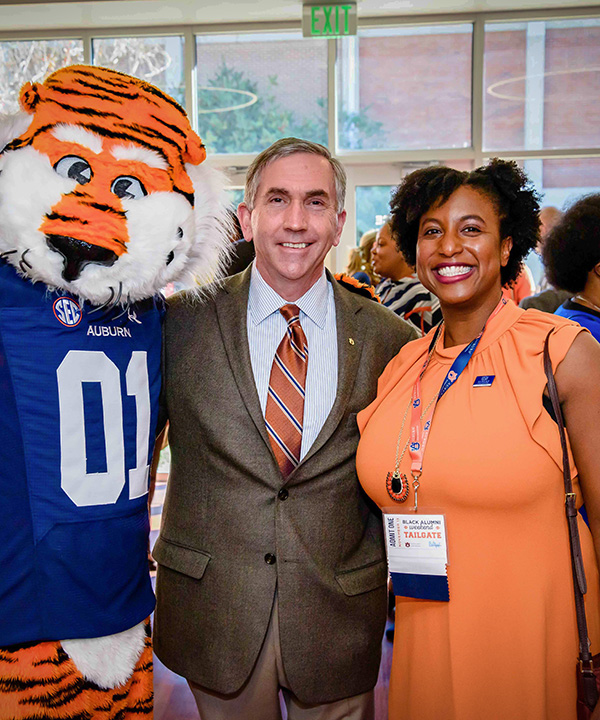 Aubie, Dean Johnson, and Dr. Richardson